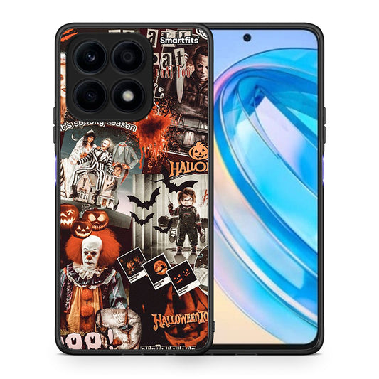 Θήκη Honor X8a Halloween Spooky Season από τη Smartfits με σχέδιο στο πίσω μέρος και μαύρο περίβλημα | Honor X8a Halloween Spooky Season Case with Colorful Back and Black Bezels