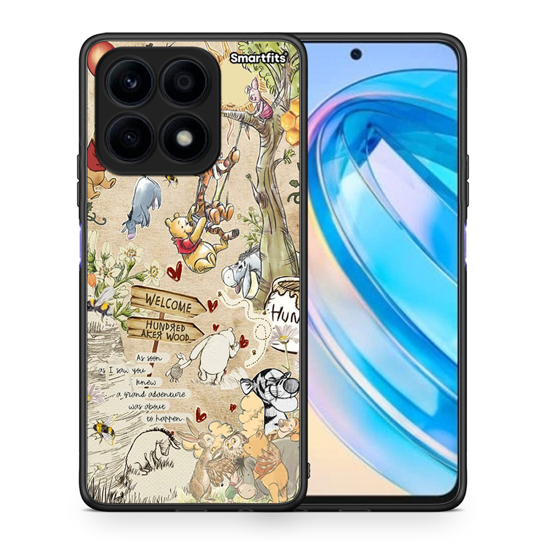 Θήκη Honor X8a Happy Friends από τη Smartfits με σχέδιο στο πίσω μέρος και μαύρο περίβλημα | Honor X8a Happy Friends Case with Colorful Back and Black Bezels