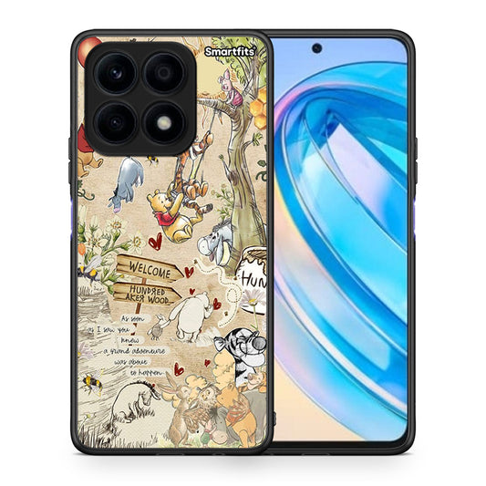 Θήκη Honor X8a Happy Friends από τη Smartfits με σχέδιο στο πίσω μέρος και μαύρο περίβλημα | Honor X8a Happy Friends Case with Colorful Back and Black Bezels