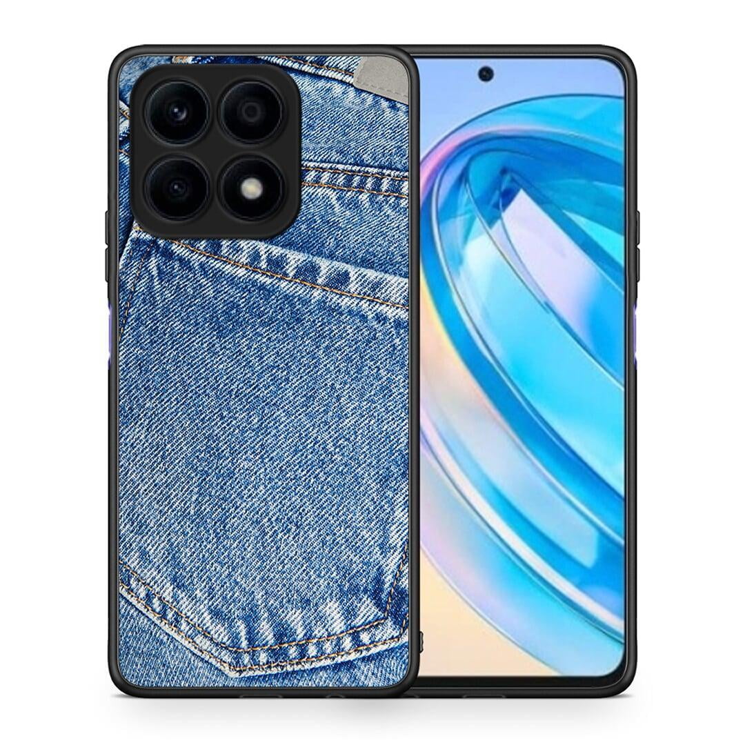 Θήκη Honor X8a Jeans Pocket από τη Smartfits με σχέδιο στο πίσω μέρος και μαύρο περίβλημα | Honor X8a Jeans Pocket Case with Colorful Back and Black Bezels