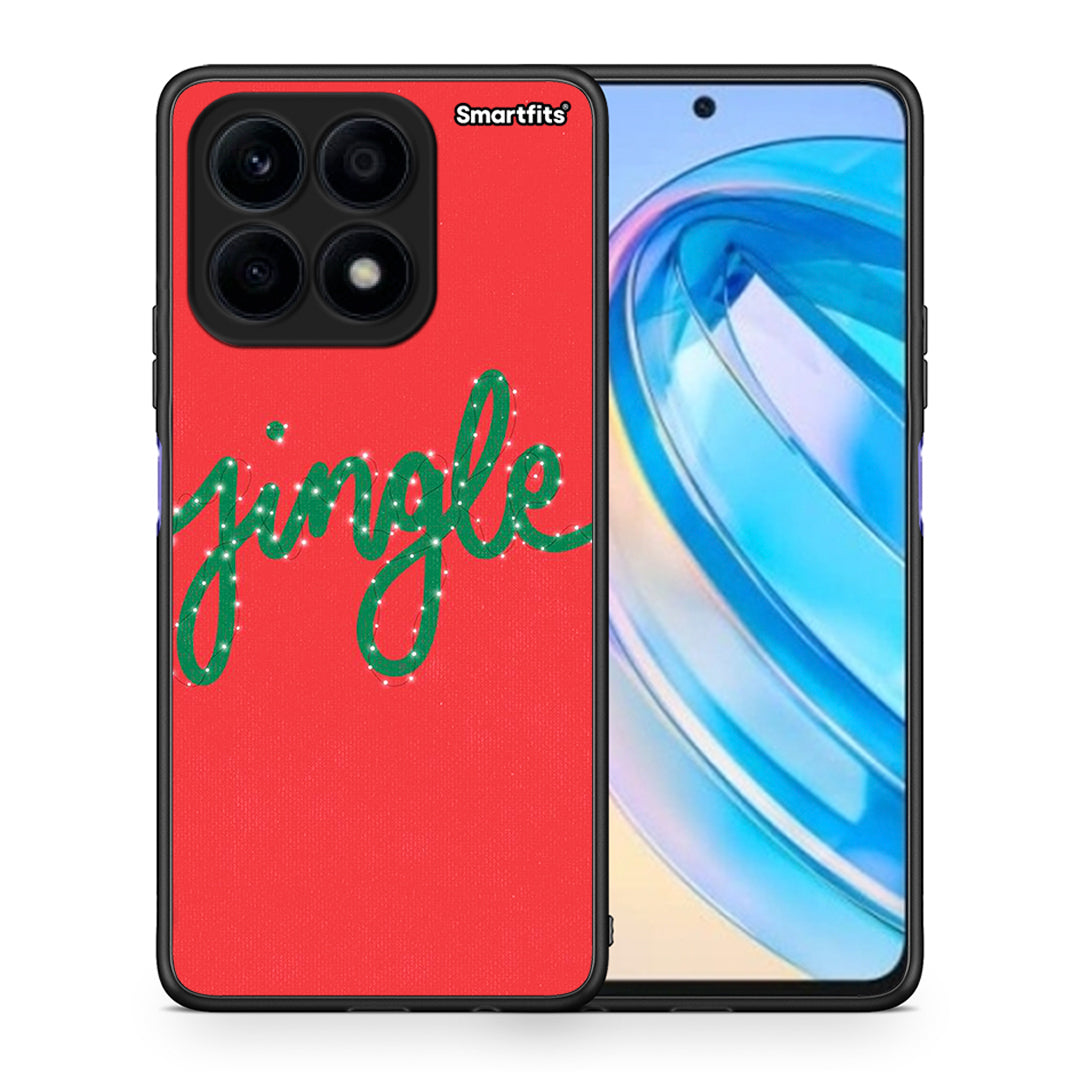 Θήκη Honor X8a Jingle Xmas από τη Smartfits με σχέδιο στο πίσω μέρος και μαύρο περίβλημα | Honor X8a Jingle Xmas Case with Colorful Back and Black Bezels