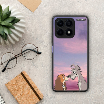 Θήκη Honor X8a Lady And Tramp από τη Smartfits με σχέδιο στο πίσω μέρος και μαύρο περίβλημα | Honor X8a Lady And Tramp Case with Colorful Back and Black Bezels
