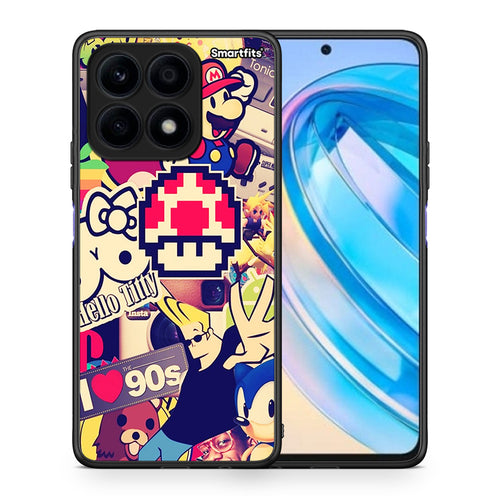 Θήκη Honor X8a Love The 90s από τη Smartfits με σχέδιο στο πίσω μέρος και μαύρο περίβλημα | Honor X8a Love The 90s Case with Colorful Back and Black Bezels