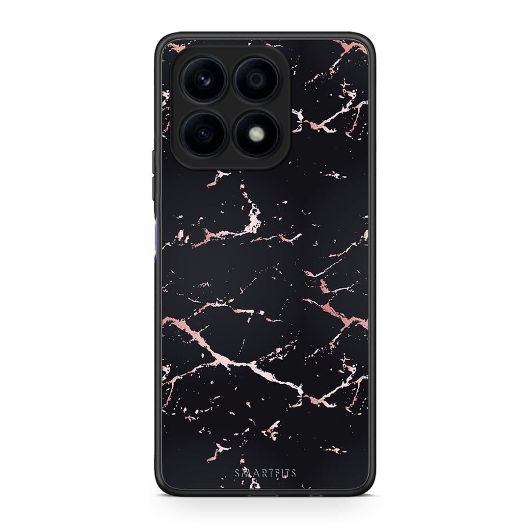Θήκη Honor X8a Marble Black Rosegold από τη Smartfits με σχέδιο στο πίσω μέρος και μαύρο περίβλημα | Honor X8a Marble Black Rosegold Case with Colorful Back and Black Bezels