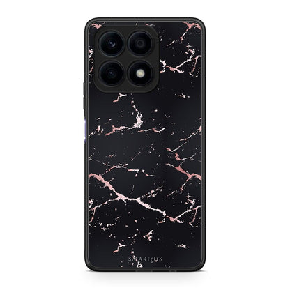 Θήκη Honor X8a Marble Black Rosegold από τη Smartfits με σχέδιο στο πίσω μέρος και μαύρο περίβλημα | Honor X8a Marble Black Rosegold Case with Colorful Back and Black Bezels