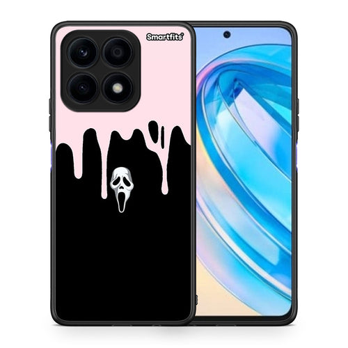 Θήκη Honor X8a Melting Halloween Mask από τη Smartfits με σχέδιο στο πίσω μέρος και μαύρο περίβλημα | Honor X8a Melting Halloween Mask Case with Colorful Back and Black Bezels
