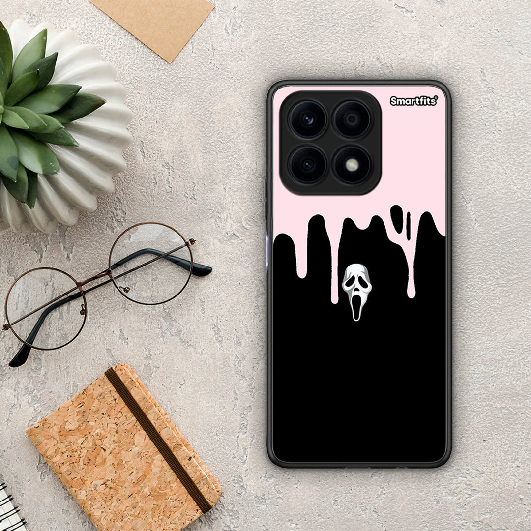 Θήκη Honor X8a Melting Halloween Mask από τη Smartfits με σχέδιο στο πίσω μέρος και μαύρο περίβλημα | Honor X8a Melting Halloween Mask Case with Colorful Back and Black Bezels