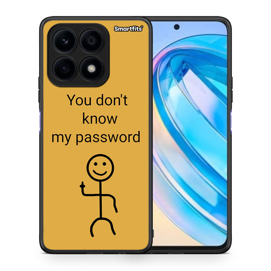 Θήκη Honor X8a My Password από τη Smartfits με σχέδιο στο πίσω μέρος και μαύρο περίβλημα | Honor X8a My Password Case with Colorful Back and Black Bezels