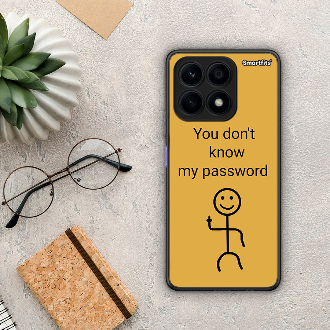 Θήκη Honor X8a My Password από τη Smartfits με σχέδιο στο πίσω μέρος και μαύρο περίβλημα | Honor X8a My Password Case with Colorful Back and Black Bezels