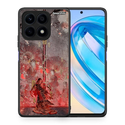 Θήκη Honor X8a Nezuko Kamado από τη Smartfits με σχέδιο στο πίσω μέρος και μαύρο περίβλημα | Honor X8a Nezuko Kamado Case with Colorful Back and Black Bezels