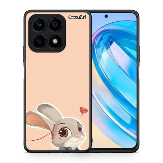 Θήκη Honor X8a Nick Wilde And Judy Hopps Love 2 από τη Smartfits με σχέδιο στο πίσω μέρος και μαύρο περίβλημα | Honor X8a Nick Wilde And Judy Hopps Love 2 Case with Colorful Back and Black Bezels