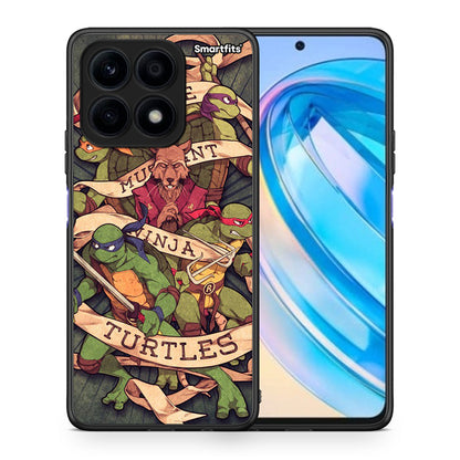 Θήκη Honor X8a Ninja Turtles από τη Smartfits με σχέδιο στο πίσω μέρος και μαύρο περίβλημα | Honor X8a Ninja Turtles Case with Colorful Back and Black Bezels