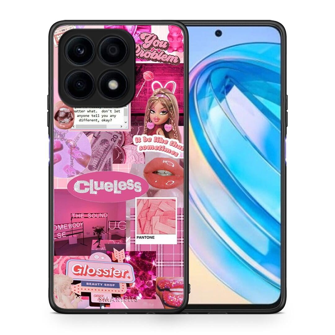 Θήκη Honor X8a Pink Love από τη Smartfits με σχέδιο στο πίσω μέρος και μαύρο περίβλημα | Honor X8a Pink Love Case with Colorful Back and Black Bezels