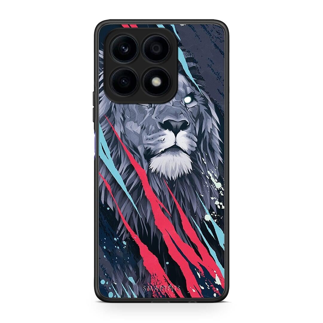 Θήκη Honor X8a PopArt Lion Designer από τη Smartfits με σχέδιο στο πίσω μέρος και μαύρο περίβλημα | Honor X8a PopArt Lion Designer Case with Colorful Back and Black Bezels