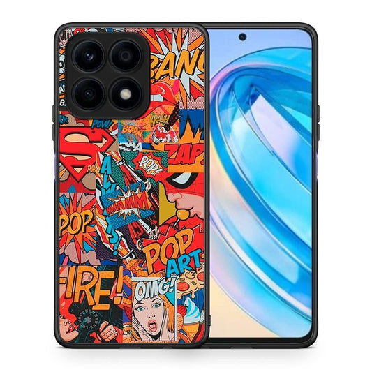 Θήκη Honor X8a PopArt OMG από τη Smartfits με σχέδιο στο πίσω μέρος και μαύρο περίβλημα | Honor X8a PopArt OMG Case with Colorful Back and Black Bezels