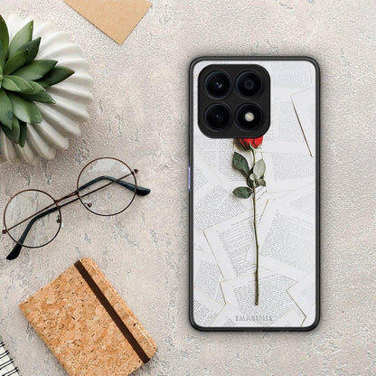 Θήκη Honor X8a Red Rose από τη Smartfits με σχέδιο στο πίσω μέρος και μαύρο περίβλημα | Honor X8a Red Rose Case with Colorful Back and Black Bezels
