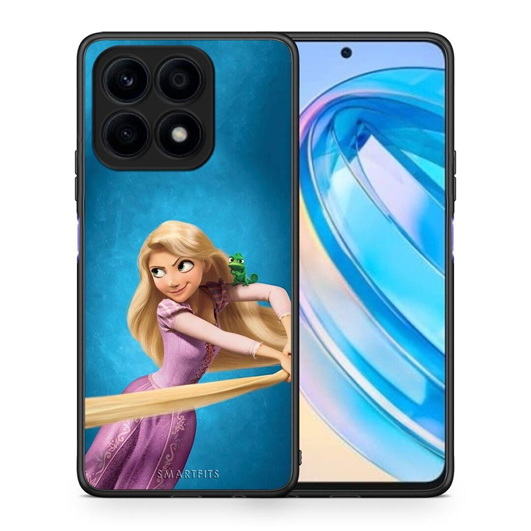 Θήκη Honor X8a Tangled 2 από τη Smartfits με σχέδιο στο πίσω μέρος και μαύρο περίβλημα | Honor X8a Tangled 2 Case with Colorful Back and Black Bezels