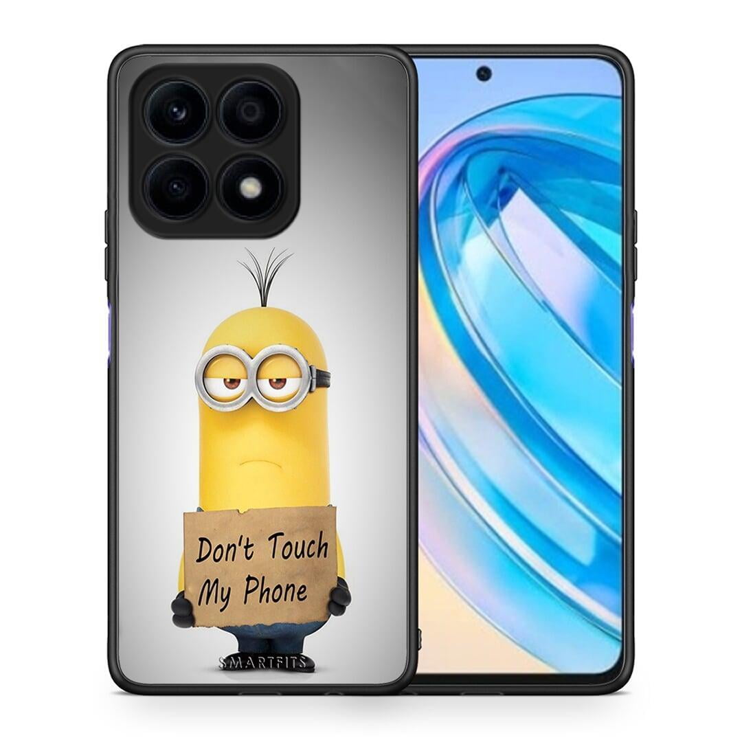 Θήκη Honor X8a Text Minion από τη Smartfits με σχέδιο στο πίσω μέρος και μαύρο περίβλημα | Honor X8a Text Minion Case with Colorful Back and Black Bezels