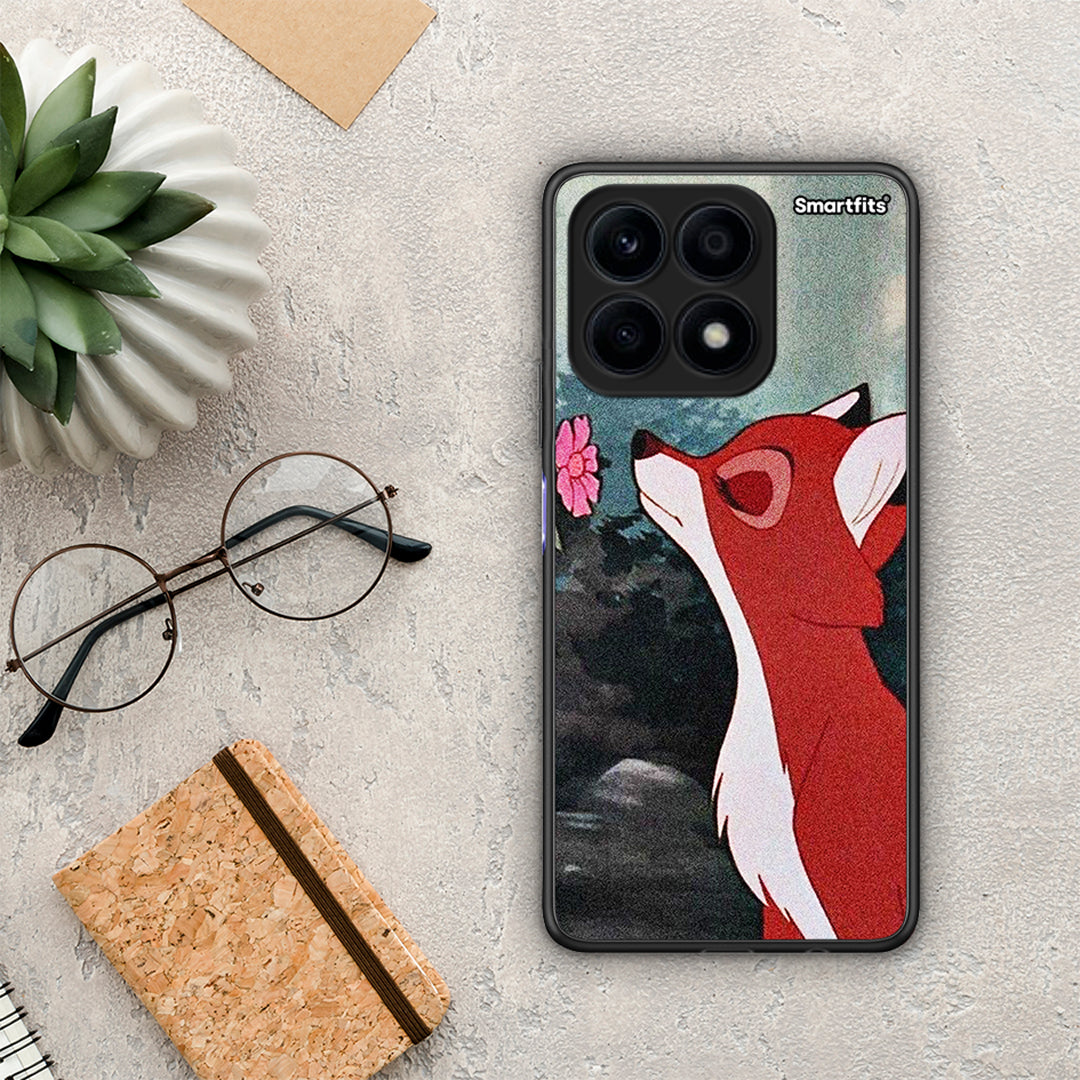 Θήκη Honor X8a Tod And Vixey Love 2 από τη Smartfits με σχέδιο στο πίσω μέρος και μαύρο περίβλημα | Honor X8a Tod And Vixey Love 2 Case with Colorful Back and Black Bezels