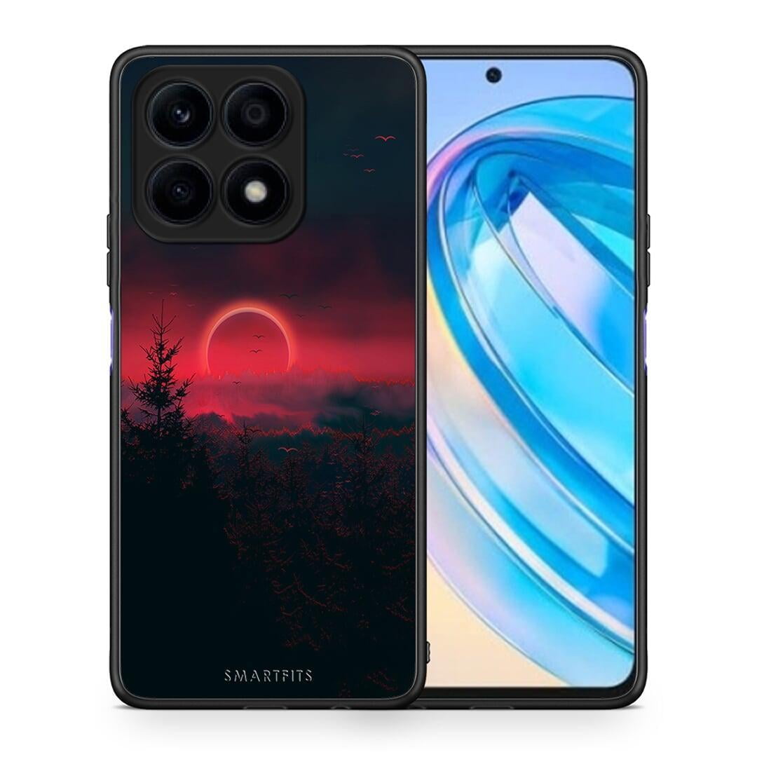 Θήκη Honor X8a Tropic Sunset από τη Smartfits με σχέδιο στο πίσω μέρος και μαύρο περίβλημα | Honor X8a Tropic Sunset Case with Colorful Back and Black Bezels