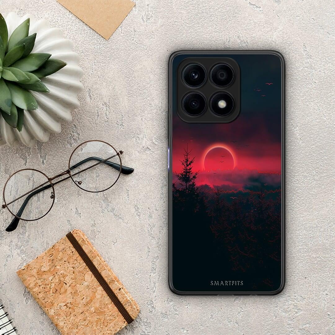 Θήκη Honor X8a Tropic Sunset από τη Smartfits με σχέδιο στο πίσω μέρος και μαύρο περίβλημα | Honor X8a Tropic Sunset Case with Colorful Back and Black Bezels