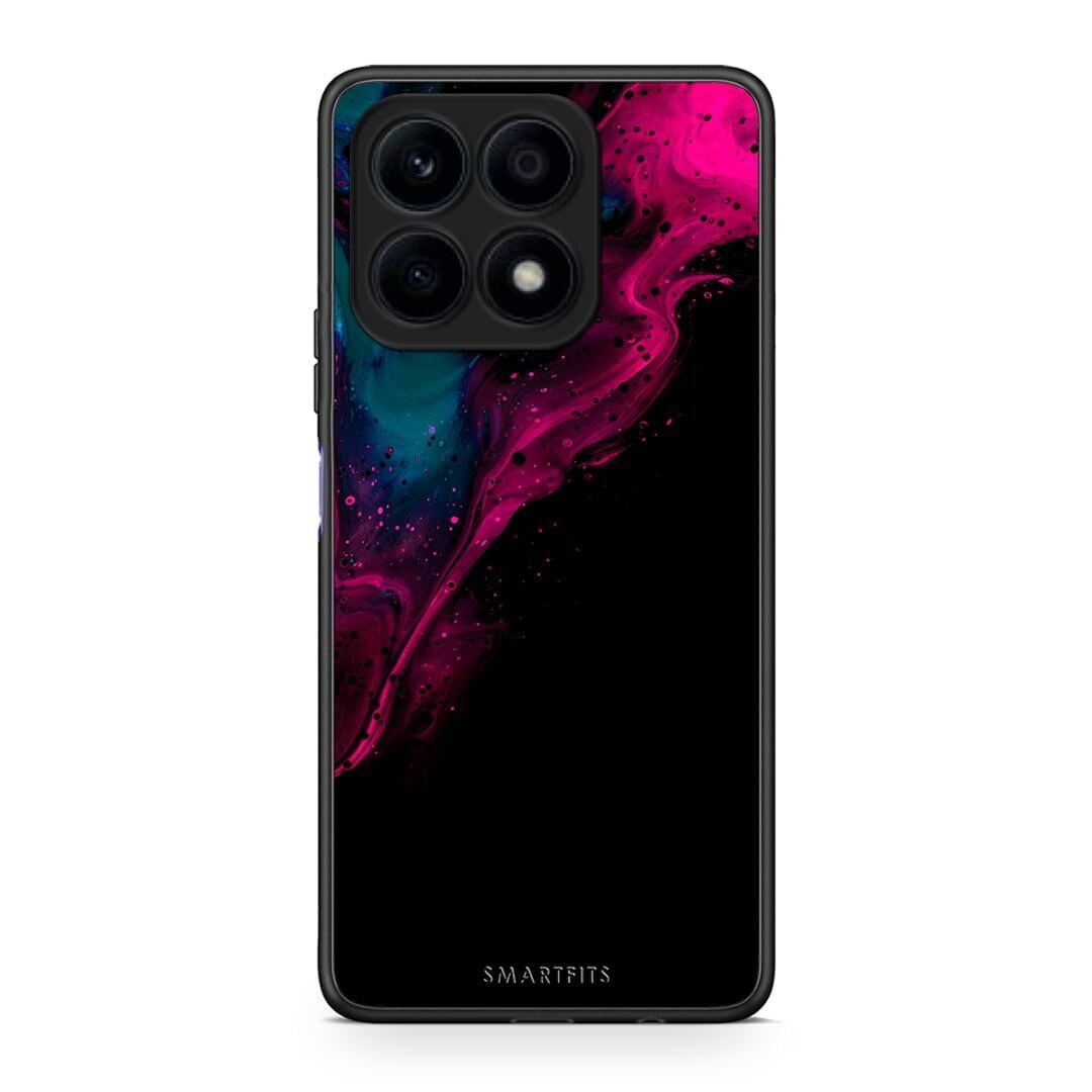 Θήκη Honor X8a Watercolor Pink Black από τη Smartfits με σχέδιο στο πίσω μέρος και μαύρο περίβλημα | Honor X8a Watercolor Pink Black Case with Colorful Back and Black Bezels