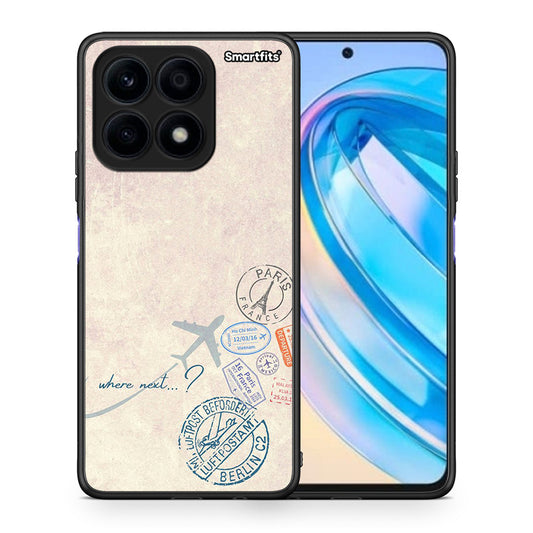 Θήκη Honor X8a Where Next από τη Smartfits με σχέδιο στο πίσω μέρος και μαύρο περίβλημα | Honor X8a Where Next Case with Colorful Back and Black Bezels