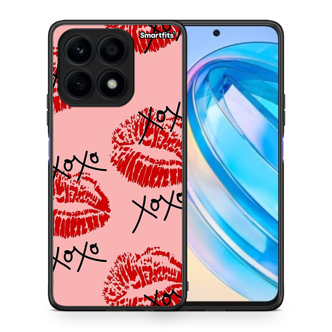 Θήκη Honor X8a XOXO Lips από τη Smartfits με σχέδιο στο πίσω μέρος και μαύρο περίβλημα | Honor X8a XOXO Lips Case with Colorful Back and Black Bezels