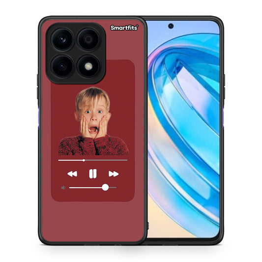 Θήκη Honor X8a Xmas Alone Music από τη Smartfits με σχέδιο στο πίσω μέρος και μαύρο περίβλημα | Honor X8a Xmas Alone Music Case with Colorful Back and Black Bezels