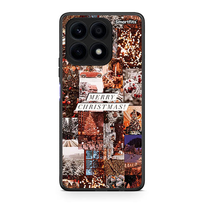 Θήκη Honor X8a Xmas Collage από τη Smartfits με σχέδιο στο πίσω μέρος και μαύρο περίβλημα | Honor X8a Xmas Collage Case with Colorful Back and Black Bezels