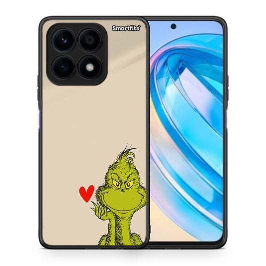 Θήκη Honor X8a Xmas Grinch από τη Smartfits με σχέδιο στο πίσω μέρος και μαύρο περίβλημα | Honor X8a Xmas Grinch Case with Colorful Back and Black Bezels