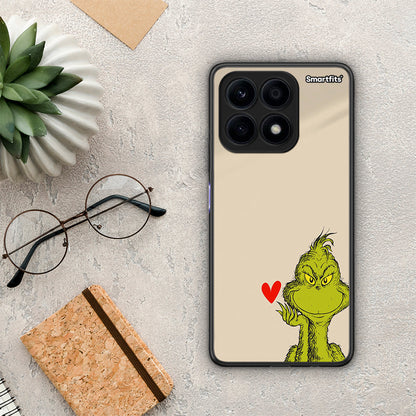 Θήκη Honor X8a Xmas Grinch από τη Smartfits με σχέδιο στο πίσω μέρος και μαύρο περίβλημα | Honor X8a Xmas Grinch Case with Colorful Back and Black Bezels