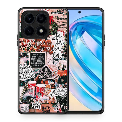 Θήκη Honor X8a Xmas Habbits από τη Smartfits με σχέδιο στο πίσω μέρος και μαύρο περίβλημα | Honor X8a Xmas Habbits Case with Colorful Back and Black Bezels