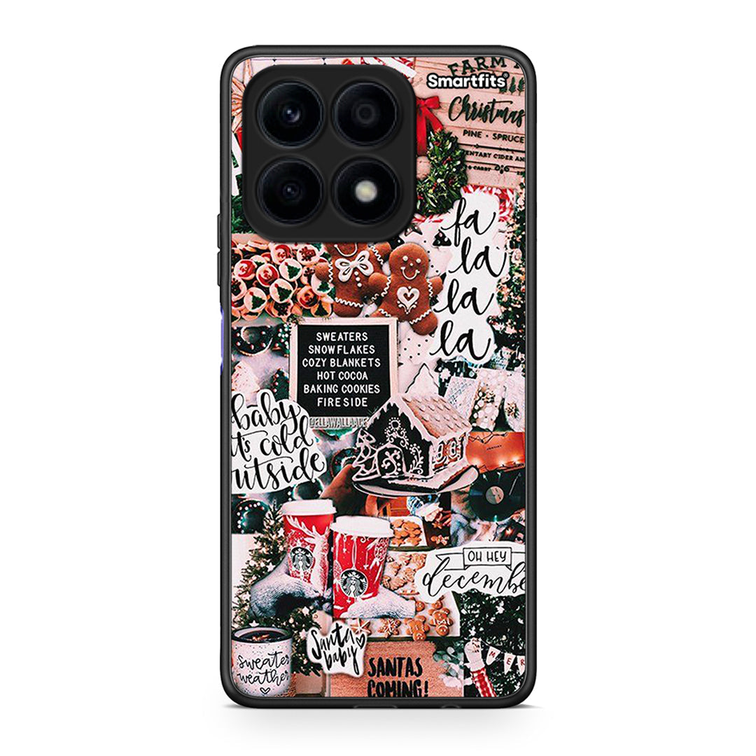 Θήκη Honor X8a Xmas Habbits από τη Smartfits με σχέδιο στο πίσω μέρος και μαύρο περίβλημα | Honor X8a Xmas Habbits Case with Colorful Back and Black Bezels