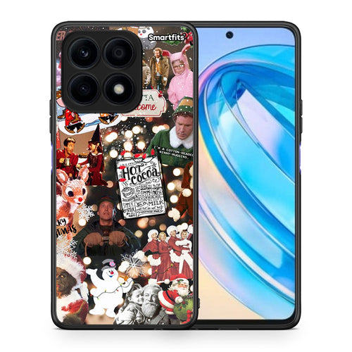 Θήκη Honor X8a Xmas Movies από τη Smartfits με σχέδιο στο πίσω μέρος και μαύρο περίβλημα | Honor X8a Xmas Movies Case with Colorful Back and Black Bezels