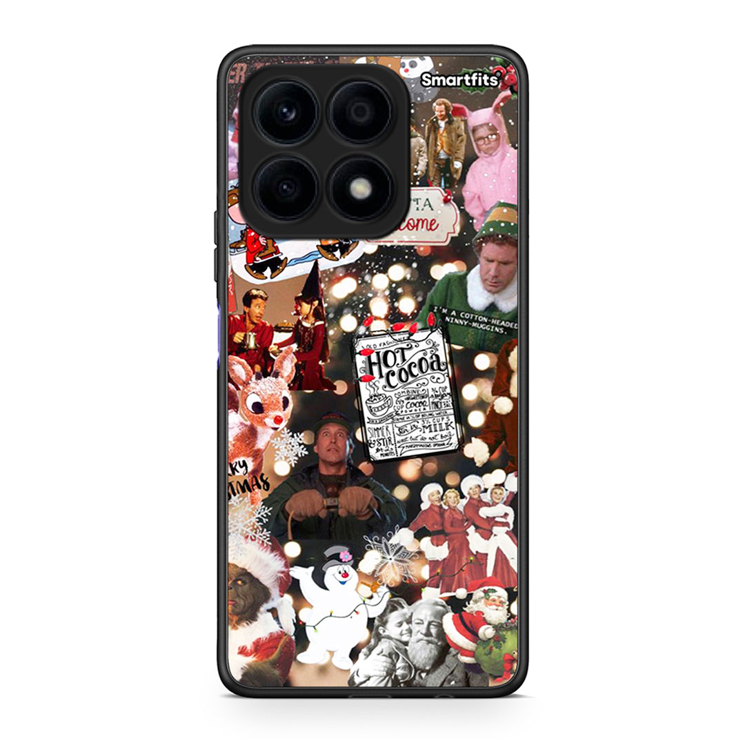 Θήκη Honor X8a Xmas Movies από τη Smartfits με σχέδιο στο πίσω μέρος και μαύρο περίβλημα | Honor X8a Xmas Movies Case with Colorful Back and Black Bezels