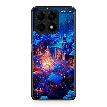 Θήκη Honor X8a Xmas Village από τη Smartfits με σχέδιο στο πίσω μέρος και μαύρο περίβλημα | Honor X8a Xmas Village Case with Colorful Back and Black Bezels