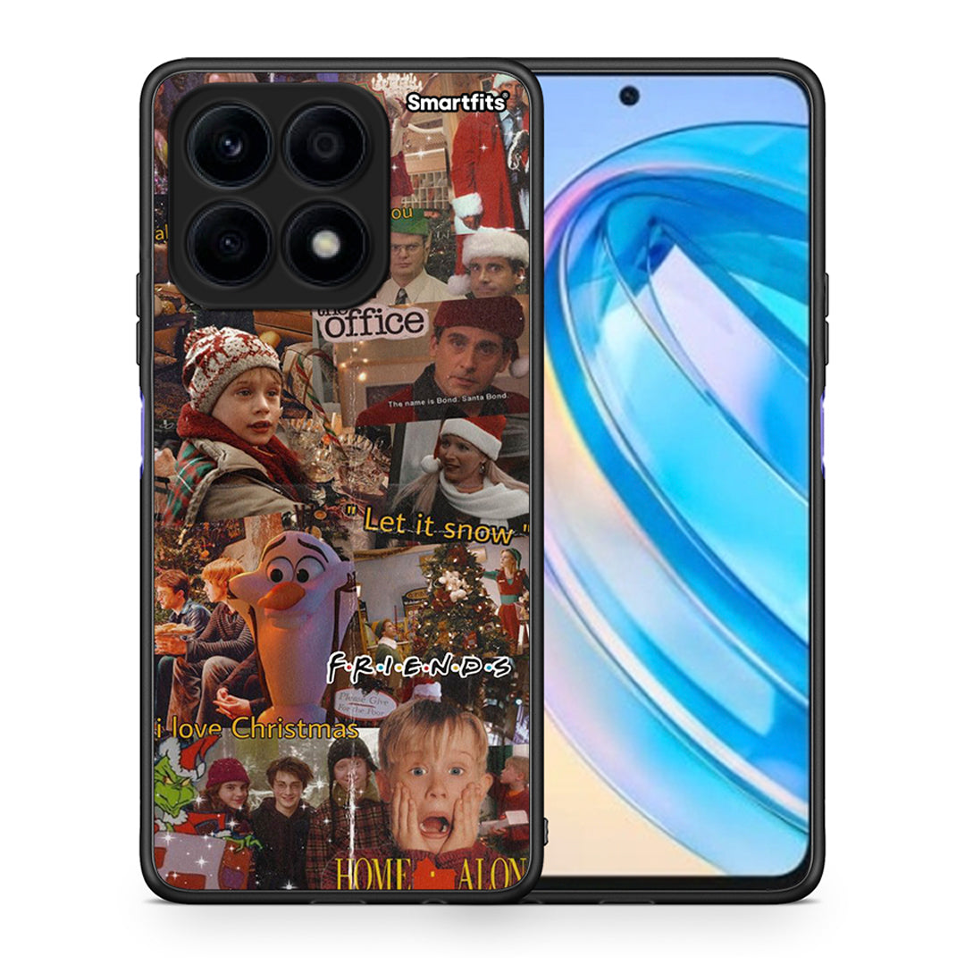 Θήκη Honor X8a Xmas Wishes από τη Smartfits με σχέδιο στο πίσω μέρος και μαύρο περίβλημα | Honor X8a Xmas Wishes Case with Colorful Back and Black Bezels