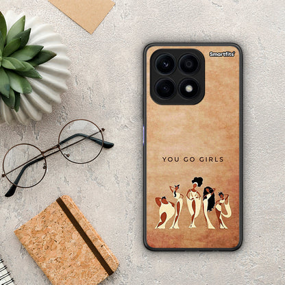 Θήκη Honor X8a You Go Girl από τη Smartfits με σχέδιο στο πίσω μέρος και μαύρο περίβλημα | Honor X8a You Go Girl Case with Colorful Back and Black Bezels