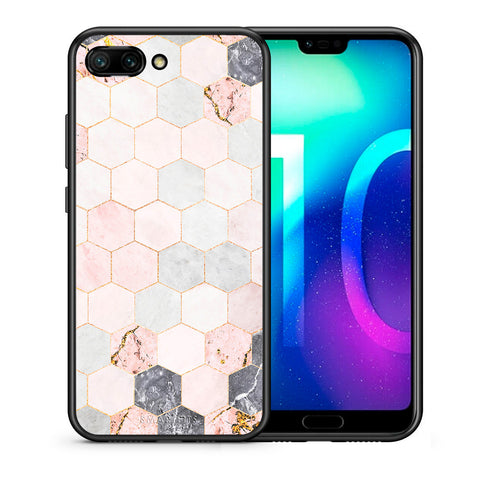 Marble Hexagon Pink - Honor 10 θήκη