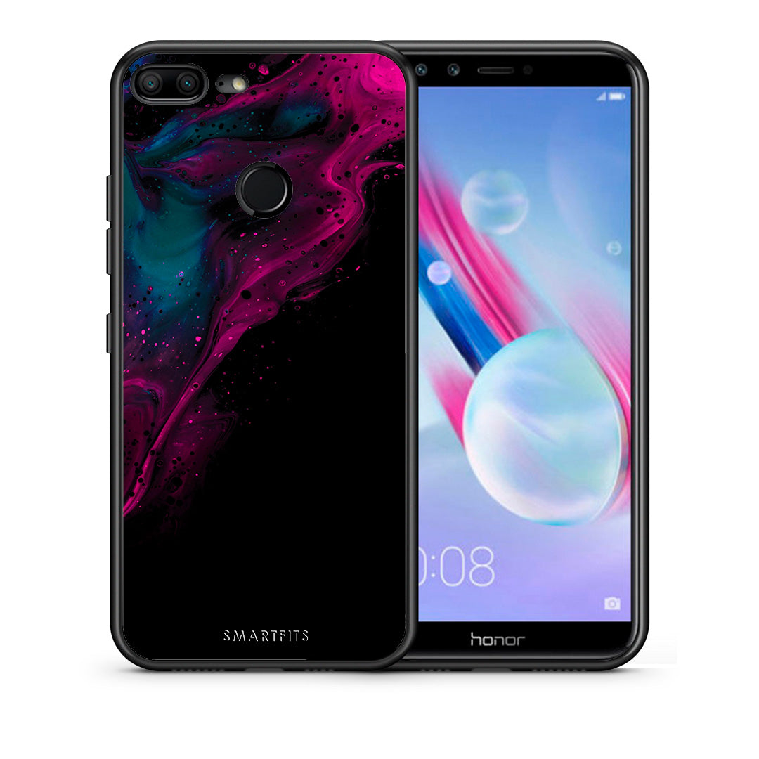 Watercolor Pink Black - Honor 9 Lite θήκη