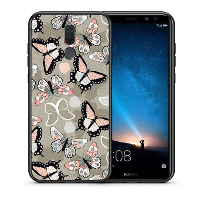 Θήκη Huawei Mate 10 Lite Butterflies Boho από τη Smartfits με σχέδιο στο πίσω μέρος και μαύρο περίβλημα | Huawei Mate 10 Lite Butterflies Boho case with colorful back and black bezels