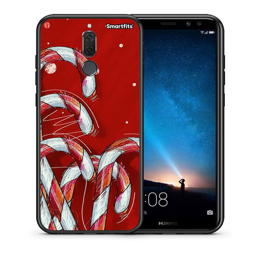 Θήκη Huawei Mate 10 Lite Candy Cane από τη Smartfits με σχέδιο στο πίσω μέρος και μαύρο περίβλημα | Huawei Mate 10 Lite Candy Cane case with colorful back and black bezels