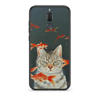 Thumbnail for huawei mate 10 lite Cat Goldfish θήκη από τη Smartfits με σχέδιο στο πίσω μέρος και μαύρο περίβλημα | Smartphone case with colorful back and black bezels by Smartfits