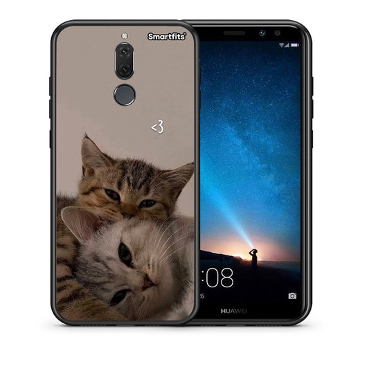 Θήκη Huawei Mate 10 Lite Cats In Love από τη Smartfits με σχέδιο στο πίσω μέρος και μαύρο περίβλημα | Huawei Mate 10 Lite Cats In Love case with colorful back and black bezels