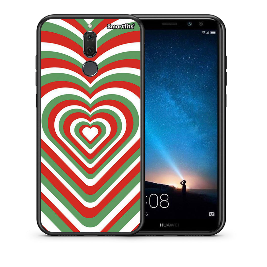 Θήκη Huawei Mate 10 Lite Christmas Hearts από τη Smartfits με σχέδιο στο πίσω μέρος και μαύρο περίβλημα | Huawei Mate 10 Lite Christmas Hearts case with colorful back and black bezels
