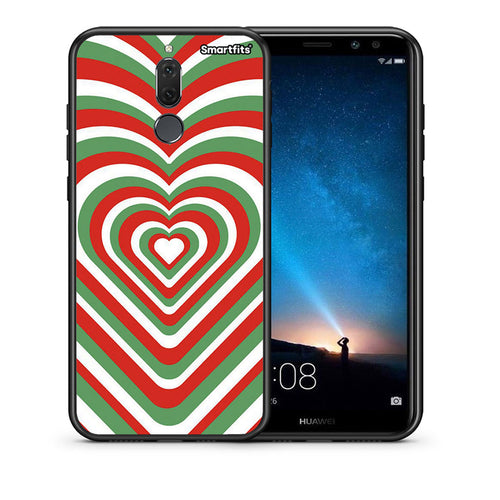 Θήκη Huawei Mate 10 Lite Christmas Hearts από τη Smartfits με σχέδιο στο πίσω μέρος και μαύρο περίβλημα | Huawei Mate 10 Lite Christmas Hearts case with colorful back and black bezels