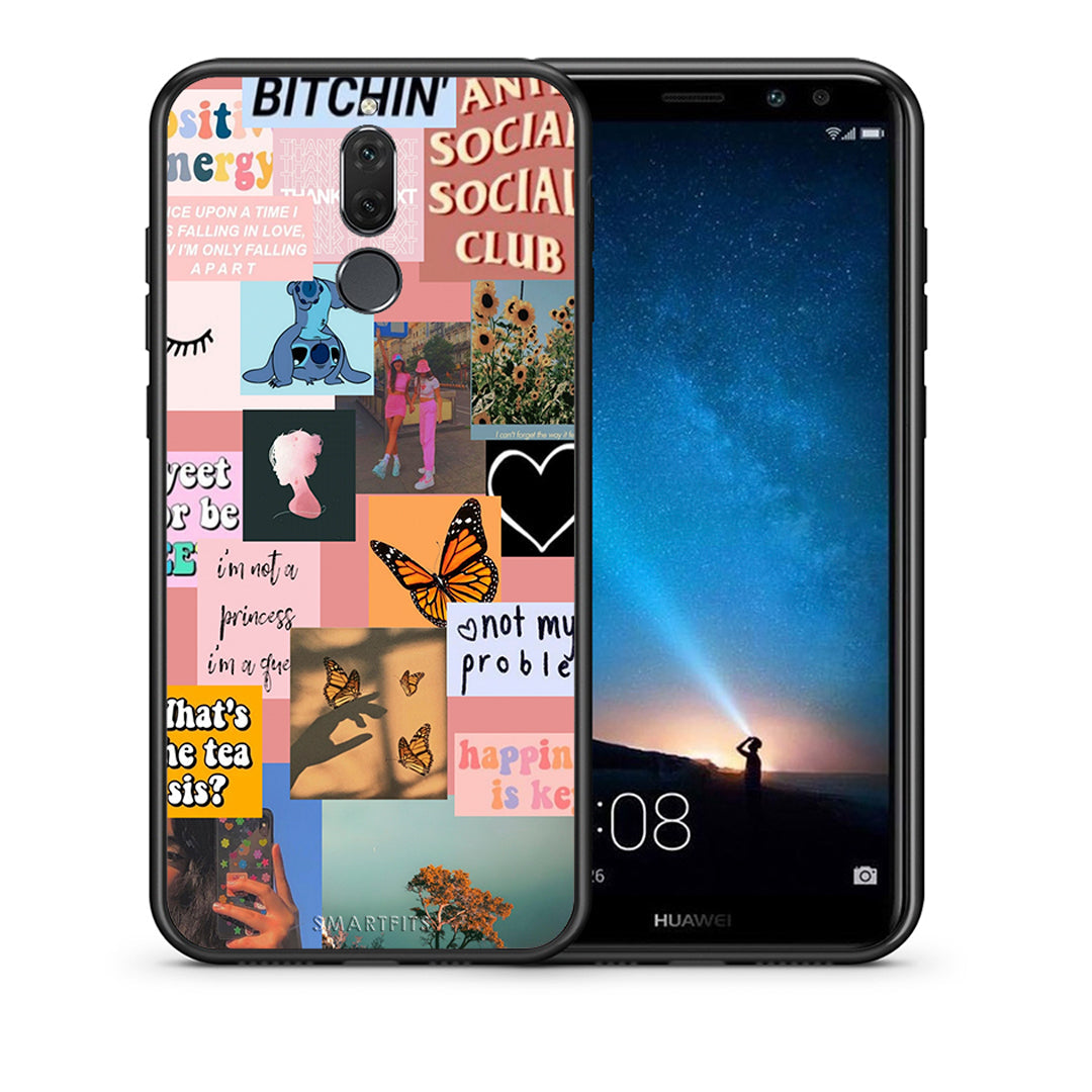 Θήκη Αγίου Βαλεντίνου Huawei Mate 10 Lite Collage Bitchin από τη Smartfits με σχέδιο στο πίσω μέρος και μαύρο περίβλημα | Huawei Mate 10 Lite Collage Bitchin case with colorful back and black bezels