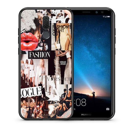Θήκη Αγίου Βαλεντίνου Huawei Mate 10 Lite Collage Fashion από τη Smartfits με σχέδιο στο πίσω μέρος και μαύρο περίβλημα | Huawei Mate 10 Lite Collage Fashion case with colorful back and black bezels