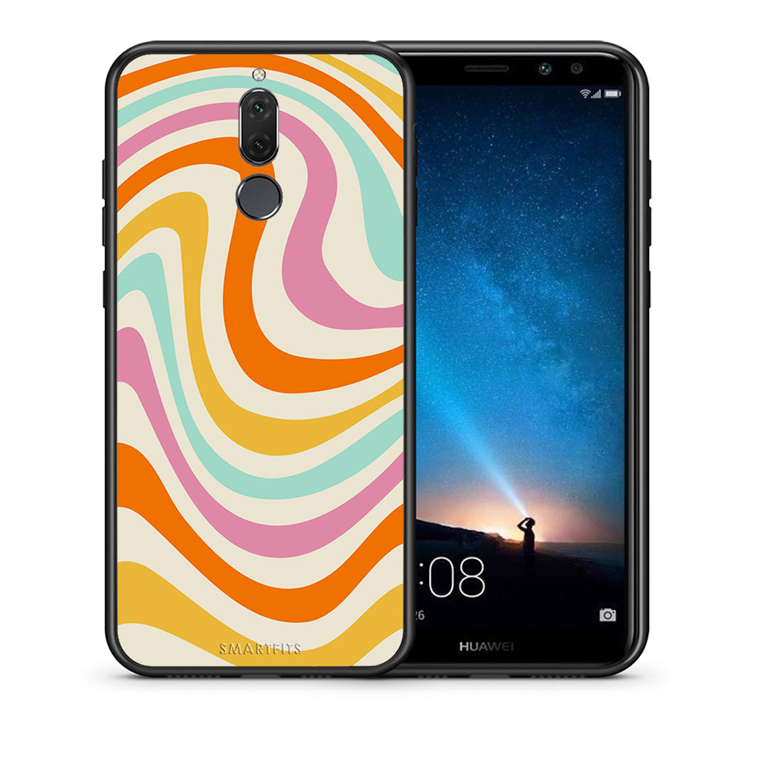 Θήκη Huawei Mate 10 Lite Colourful Waves από τη Smartfits με σχέδιο στο πίσω μέρος και μαύρο περίβλημα | Huawei Mate 10 Lite Colourful Waves case with colorful back and black bezels